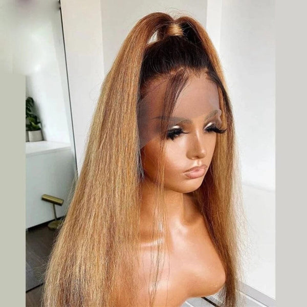 Ombre Honey Blonde 360 Top Swiss HD Lace Frontal Wig| Kinky Straight Apparel & Accessories > Clothing Accessories > Hair Accessories > Wigs > 13x6-lace-front-wig LABHAIRS® 