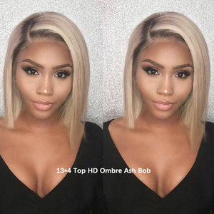 Ombre 13*4 Top Swiss HD Lace Front Bob Wig|Labhairs Apparel & Accessories > Clothing Accessories > Hair Accessories > Wigs > Colorful Wig LABHAIRS® Ombre Ash 10inch 