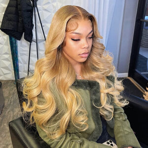 Loose Body Wave Ombre Blonde Color Top Swiss HD Lace Raw Hair Lace Wig LABHAIRS®