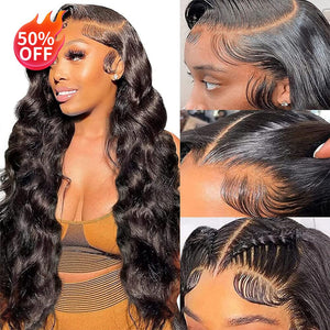 50% OFF Body Wave | Transparent Lace | 13x4 Lace Front | 180% Density LABHAIRS® Wig 18inch