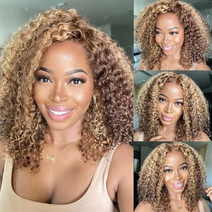 No Glue Needed 5X5 Top Swiss HD Closure Lace Ombre Bouncy Curly Bob Apparel & Accessories > Clothing Accessories > Hair Accessories > Wigs > 5x5 Top Swiss HD Lace Closure Wig LABHAIRS® 