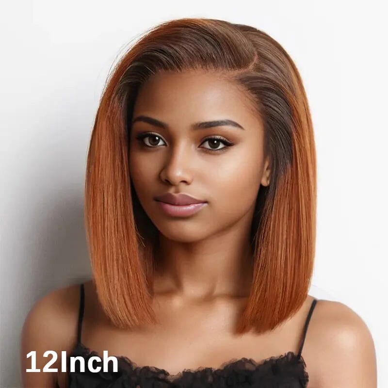 Pink Bob Wigs Pre Plucked Colored Bob Straight Human Hair Bob Wigs