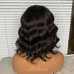 Hair Bob Wig With Bang Deep Wave | 1b/99j/613 Apparel & Accessories > Clothing Accessories > Hair Accessories > Wigs > Lace Front Bob Wig LABHAIRS® Nature Color