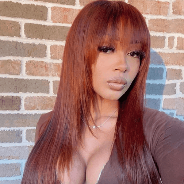 Burgundy Red Color Straight Synthetic Wig 16inch |Labhairs Apparel & Accessories > Clothing Accessories > Hair Accessories > Wigs > Lace Front Bob Wig LABHAIRS? 