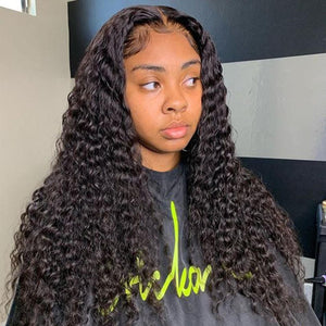 Diamond Fake Scalp 13X6 Human Hair Transparent Lace Front Wig | Deep Curly Lab Hairs