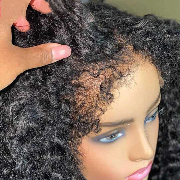 New Curly Baby Hair Top Swiss HD Lace Kinky Curly Human Hair Wig Apparel & Accessories > Clothing Accessories > Hair Accessories > Wigs > Lace Front Bob Wig LABHAIRS® 