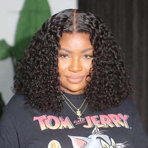 Labhairs Deep Curly Bob| 4x4 Transparent Closure Lace| Human Hair LABHAIRS®