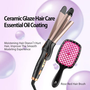 2-IN-1 Ceramic Glaze Coating Curling Iron& High Elasticity Hair Brush With Wig Cap Kit Apparel & Accessories > Clothing Accessories > Hair Accessories > Wig Accessories > Tools & Accessories LABHAIRS® 