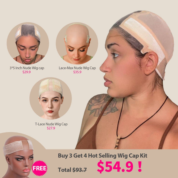 Labhairs Buy 4 Get 5 Wig Grip Cap For Keeping Wigs In Place Transparent Lace Kit LABHAIRS® Nude Kit 