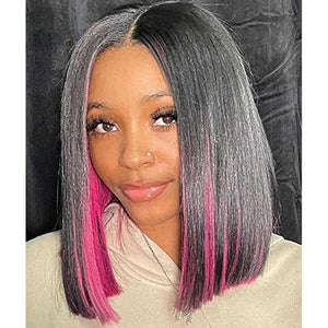 50% OFF T Part Transparent Lace Ombre Pink Color Straight Bob LABHAIRS® 