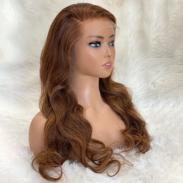 13*4 Full Frontal Brown Colored Raw Hair Top Swiss HD Lace Wig LABHAIRS® 