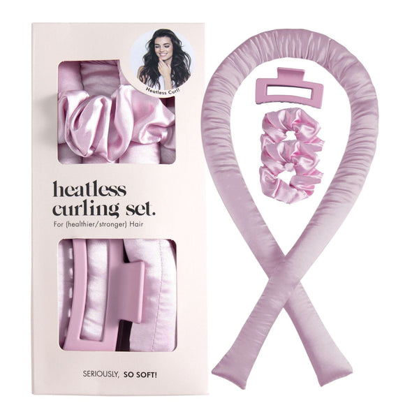 Labhairs Heatless Curling Set: Satin No-Heat Hair Curler with 2 Scrunchies & Shark Clip- Sleep-Friendly Overnight Curls, Zero Damage Apparel & Accessories > Clothing Accessories > Hair Accessories > Wig Accessories > Tools & Accessories LABHAIRS® Lilac Pink 