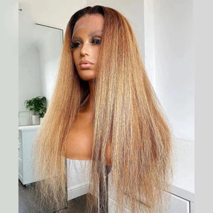 Ombre Honey Blonde 360 Top Swiss HD Lace Frontal Wig| Kinky Straight Apparel & Accessories > Clothing Accessories > Hair Accessories > Wigs > 13x6-lace-front-wig LABHAIRS® 