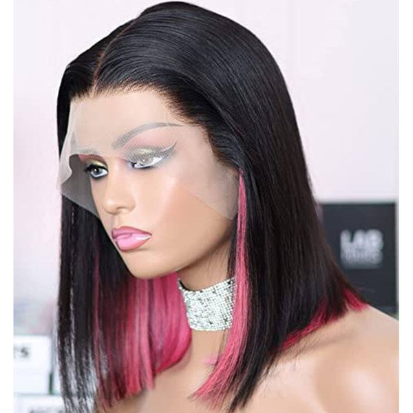 50% OFF T Part Transparent Lace Ombre Pink Color Straight Bob LABHAIRS® 