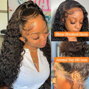 Clean Bleached Knots Free Part 360 Top Swiss HD Lace Deep Curly Labhairs Apparel & Accessories > Clothing Accessories > Hair Accessories > Wigs > 360 Lace Wigs LABHAIRS® 