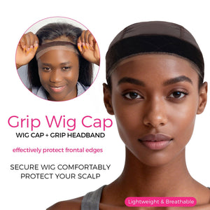 Labhairs Wig Grip Cap with Lace Edge – Non Slip Adjustable Wig Cap with Grip Band for Women, Glueless Breathable Under Wig Cap for Natural Hairline, One Size Fits All Apparel & Accessories > Clothing Accessories > Hair Accessories > Wig Accessories > Tools & Accessories LABHAIRS® 