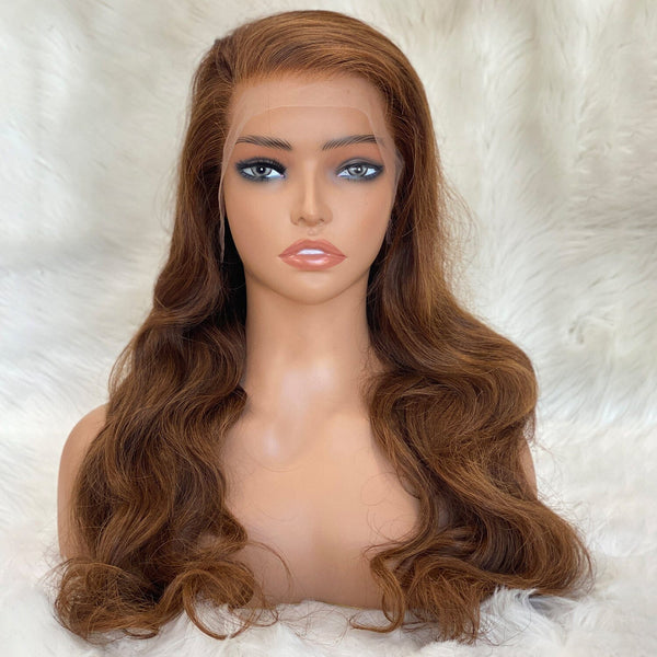 13*4 Full Frontal Brown Colored Raw Hair Top Swiss HD Lace Wig LABHAIRS® 