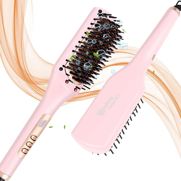 Whall Hair Straightener Brush, Ionic Hair Straightener Comb with 6 Temp, Auto-Off, Anti-Scald, Fast Heating,Pink Apparel & Accessories > Clothing Accessories > Hair Accessories > Wig Accessories > Tools & Accessories LABHAIRS® 