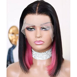 50% OFF T Part Transparent Lace Ombre Pink Color Straight Bob LABHAIRS® 