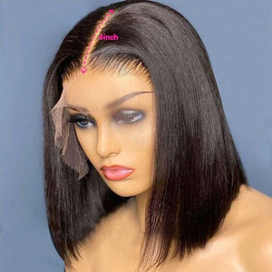Short Bob Straight Wig Human Hair Top Swiss HD Lace Wigs Clean Bleached Knots | Free Part Apparel & Accessories > Clothing Accessories > Hair Accessories > Wigs > Lace Front Bob Wig LABHAIRS® 