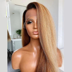 Ombre Honey Blonde 360 Top Swiss HD Lace Frontal Wig| Kinky Straight Apparel & Accessories > Clothing Accessories > Hair Accessories > Wigs > 13x6-lace-front-wig LABHAIRS® 