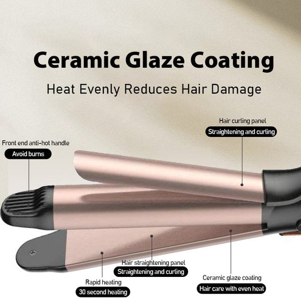 2-IN-1 Ceramic Glaze Coating Curling Iron& High Elasticity Hair Brush With Wig Cap Kit Apparel & Accessories > Clothing Accessories > Hair Accessories > Wig Accessories > Tools & Accessories LABHAIRS® 