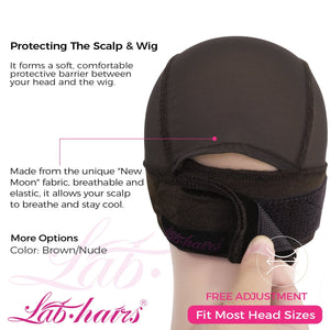 Labhairs Wig Grip Cap with Lace Edge – Non Slip Adjustable Wig Cap with Grip Band for Women, Glueless Breathable Under Wig Cap for Natural Hairline, One Size Fits All Apparel & Accessories > Clothing Accessories > Hair Accessories > Wig Accessories > Tools & Accessories LABHAIRS® 