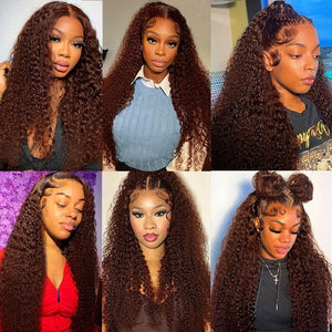 New Chocolate Brown Color Full Lace Transparent Kinky Curly Wig Apparel & Accessories > Clothing Accessories > Hair Accessories > Wigs > 5x5 Top Swiss HD Lace Closure Wig LABHAIRS® 