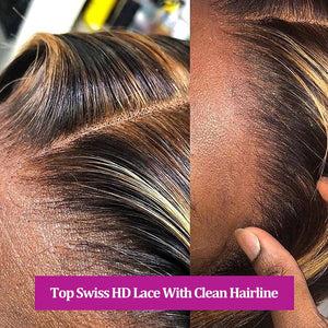 Ombre Honey Blonde Bob Human Hair Wigs Top Swiss HD Lace Apparel & Accessories > Clothing Accessories > Hair Accessories > Wigs > Colorful Wig LABHAIRS® 