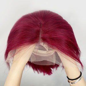 Only 1 Left|13*4 Transparent Lace Burgundy Color 180% Bob Apparel & Accessories > Clothing Accessories > Hair Accessories > Wigs > Colorful Wig LABHAIRS® 