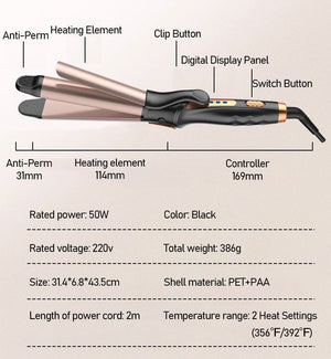 2-IN-1 Ceramic Glaze Coating No Hair Damage Curling Iron Apparel & Accessories > Clothing Accessories > Hair Accessories > Wig Accessories > Tools & Accessories LABHAIRS® 