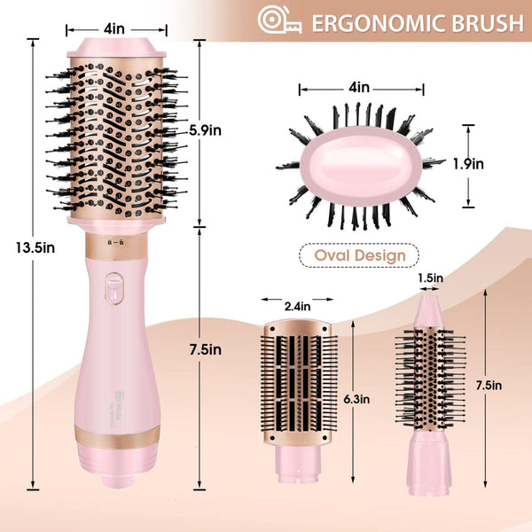 Whall 4 in 1 Hot Air Brush for Curling/Straightening/Drying, One-Step Blow Dryer Brush & Volumizer with Ceramic Coating, 3 Temperature Settings Apparel & Accessories > Clothing Accessories > Hair Accessories > Wig Accessories > Tools & Accessories LABHAIRS® 
