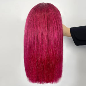 Only 1 Left|13*4 Transparent Lace Burgundy Color 180% Bob Apparel & Accessories > Clothing Accessories > Hair Accessories > Wigs > Colorful Wig LABHAIRS® 