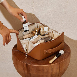 Waterproof Travel Makeup Bag - Large Capacity Lay-Flat Cosmetic Organizer with Adjustable Dividers, Carry Handle & Portable Design for Toiletries Storage Apparel & Accessories > Clothing Accessories > Hair Accessories > Wig Accessories > Tools & Accessories LABHAIRS® 