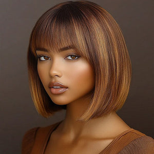 Ombre Luxury Vortex Style Straight Bob With Bang|Labhairs Apparel & Accessories > Clothing Accessories > Hair Accessories > Wigs > Lace Front Bob Wig LABHAIRS® 