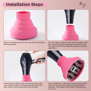 Collapsible Silicone Hair Dryer Diffuser Portable Fit Most Hair Dryers