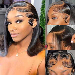 Shipping In 48Hrs 13*4 Top Swiss HD 200% Density Straight Bob Apparel & Accessories > Clothing Accessories > Hair Accessories > Wigs > Lace Front Bob Wig LABHAIRS® 