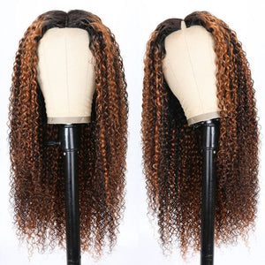 V Part Ombre Highlight Curly High Thickness No Lace Beginner Friendly Wig LABHAIRS® 