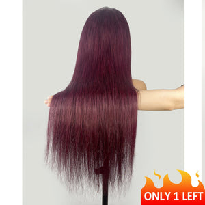 Only 1 Left|13*4 Transparent Lace Dark 99J Color Straight 26Inch Lace Wig Apparel & Accessories > Clothing Accessories > Hair Accessories > Wigs > Colorful Wig LABHAIRS® 