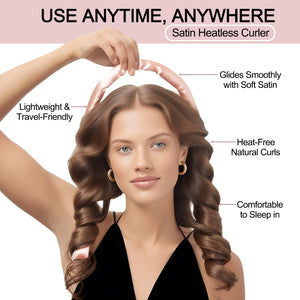 Labhairs Heatless Curling Set: Satin No-Heat Hair Curler with 2 Scrunchies & Shark Clip- Sleep-Friendly Overnight Curls, Zero Damage Apparel & Accessories > Clothing Accessories > Hair Accessories > Wig Accessories > Tools & Accessories LABHAIRS® 
