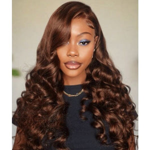 New Chocolate Brown Color Top Swiss HD Lace Human Hair Wig Apparel & Accessories > Clothing Accessories > Hair Accessories > Wigs > 13x6-lace-front-wig LABHAIRS® 
