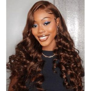 New Chocolate Brown Color Top Swiss HD Lace Human Hair Wig Apparel & Accessories > Clothing Accessories > Hair Accessories > Wigs > 13x6-lace-front-wig LABHAIRS® 