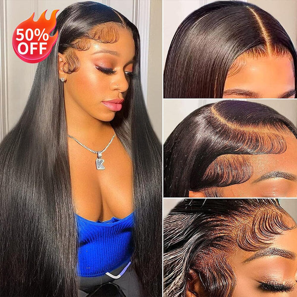 50%OFF Straight | 180% Density | 4x4 Transparent Lace Closure|Labhairs LABHAIRS® 