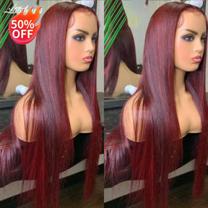 50%OFF Straight | Burgundy | 4x4 Lace Closure | Transparent Lace | 180% Density Apparel & Accessories > Clothing Accessories > Hair Accessories > Wigs > 13x6-lace-front-wig Lab LABHAIRS 