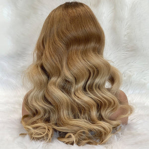 Loose Body Wave Ombre Blonde Color Top Swiss HD Lace Raw Hair Lace Wig LABHAIRS® 