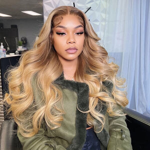 Loose Body Wave Ombre Blonde Color Top Swiss HD Lace Raw Hair Lace Wig LABHAIRS® 