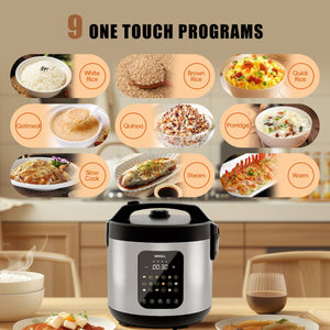 Digital Rice Cooker,20-Cup Cooked, Steamer, Multicooker, Slow Cooker, Oatmeal, Auto Keep Warm, 5 Qt LABHAIRS® 