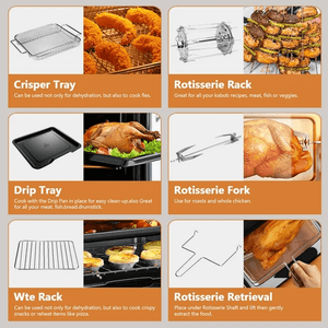 WHALL Air Fryer Oven – New 12QT Air Fryer with Touchscreen, 12 Pre - set Menus, Up to 95% Less Oil Usage and a Clear - view Window LABHAIRS® 