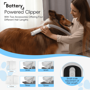 WHALL 5-in-1 Pet Grooming Vacuum Cleaner: 3-Speed Modes, Large 3L Dustbin, Low-Noise Design for Dog Hair Removal LABHAIRS® 