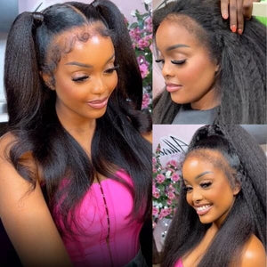 50% OFF 13*6 Top HD Lace Kinky Straight Curly Edge Style Wig LABHAIRS® 